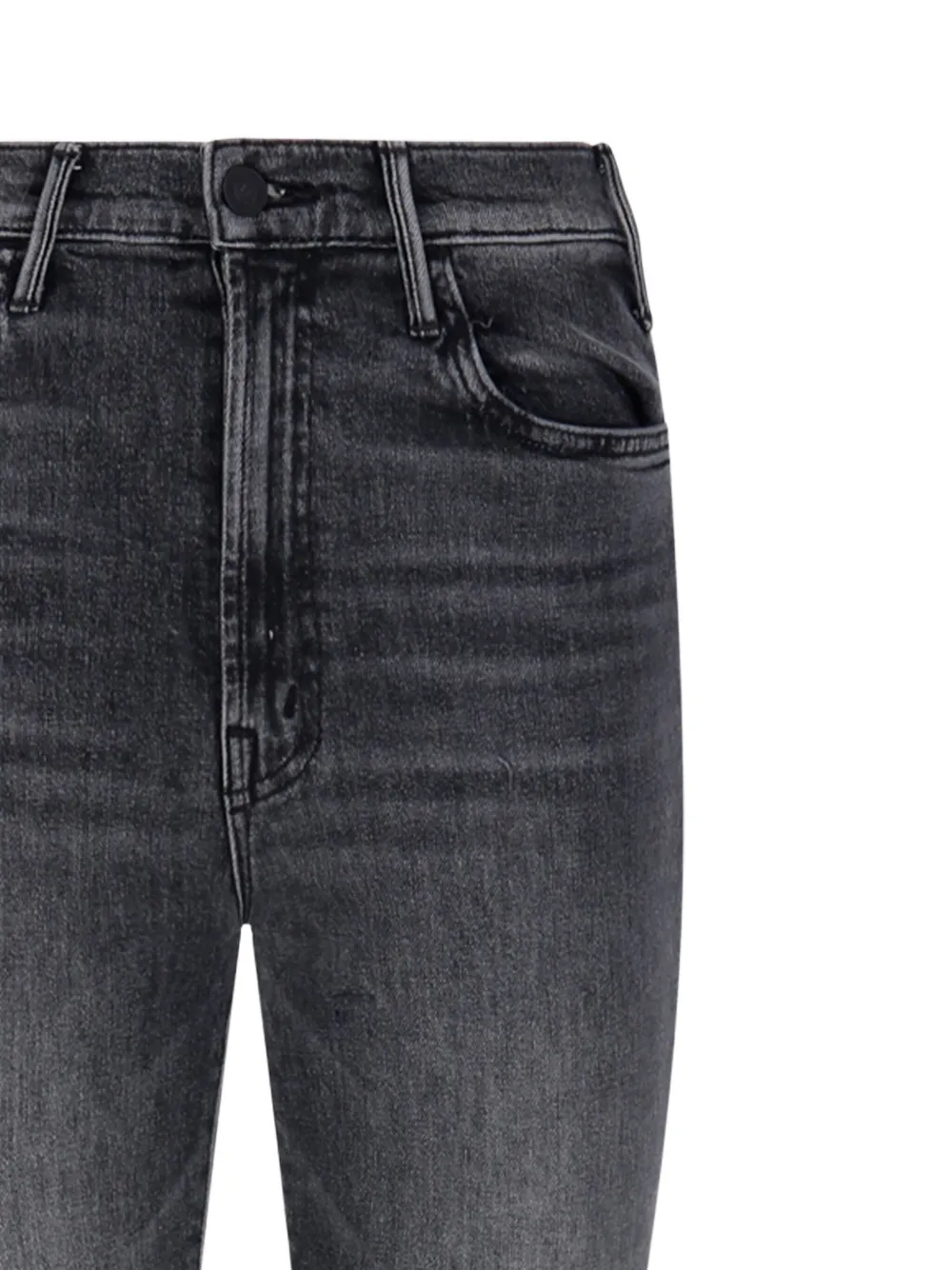 Mother The Hustler Flood High-waisted Jeans In Gray