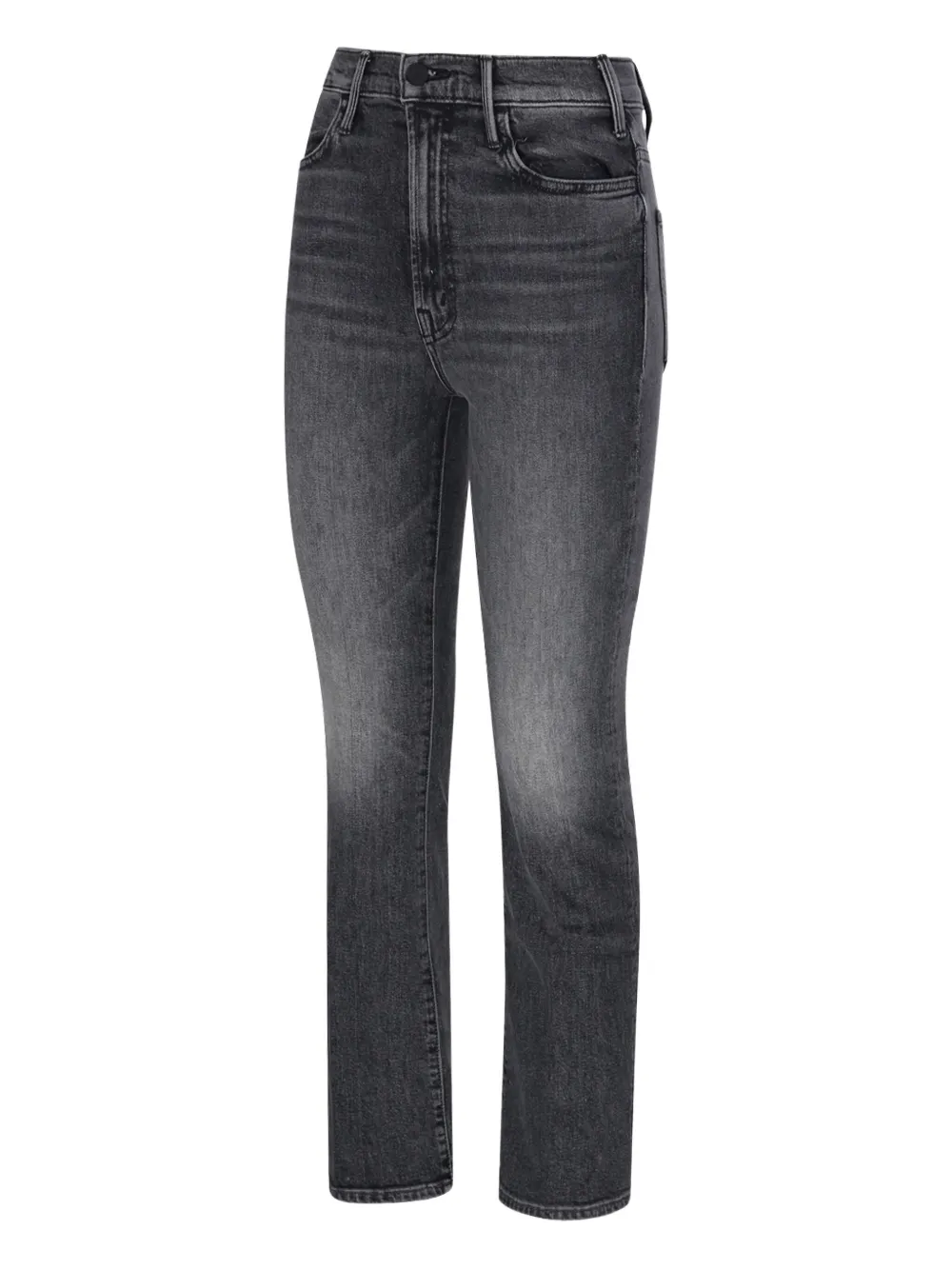 Mother The Hustler Flood High-waisted Jeans In Gray