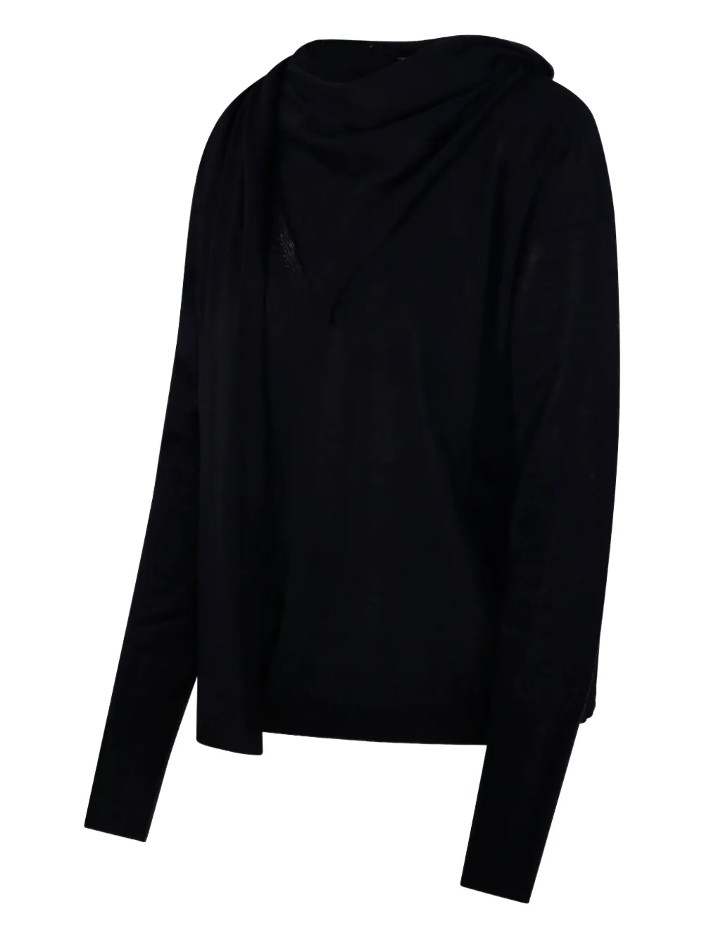 Roberto Collina Draped Cowl-neck Sweater In Black