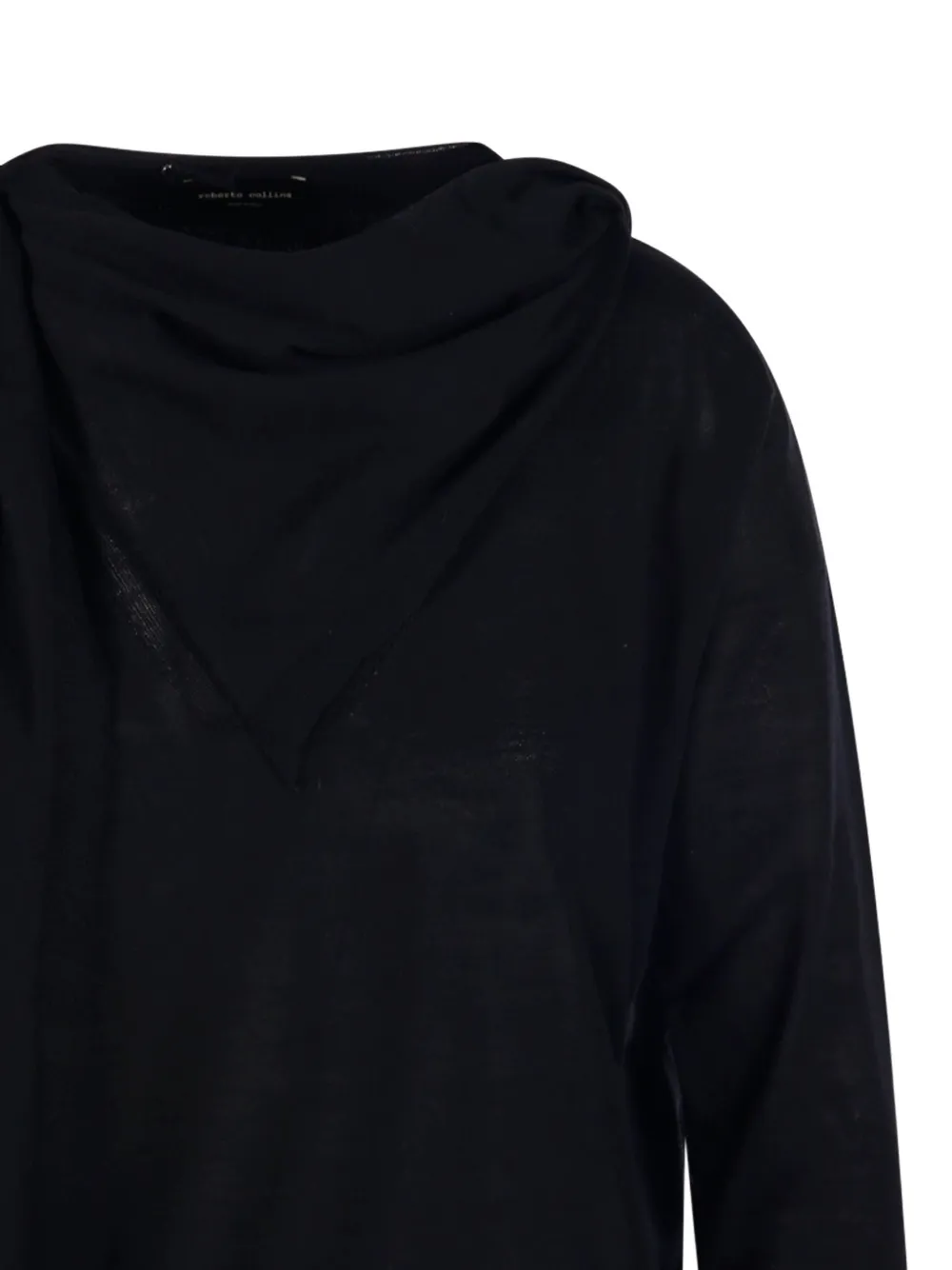 Roberto Collina Draped Cowl-neck Sweater In Black