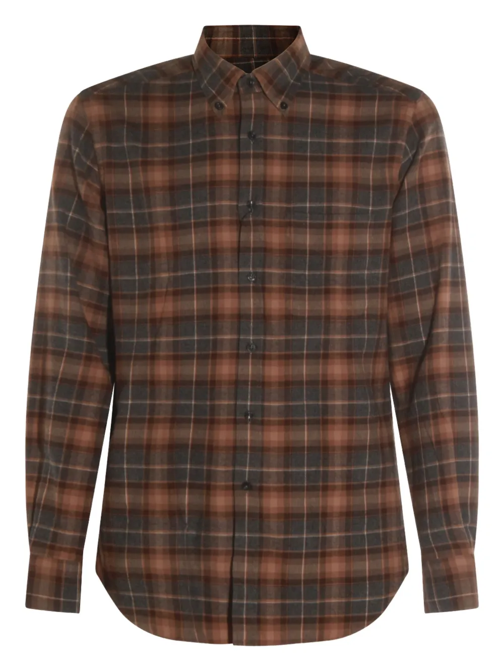 Glanshirt Checked Cotton Shirt In Brown