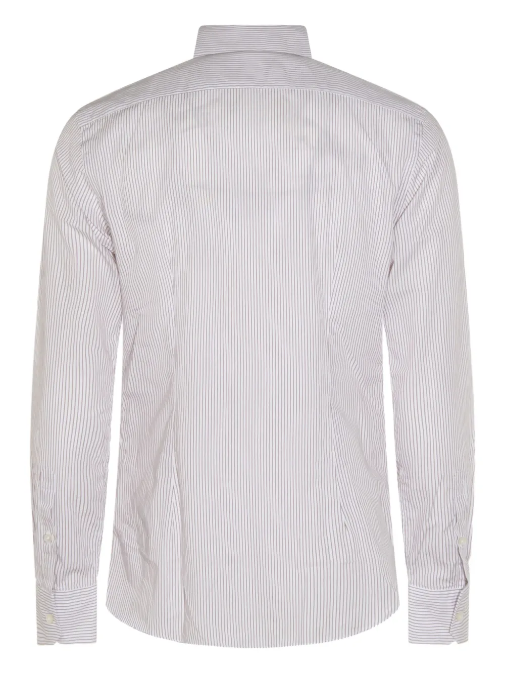 Glanshirt striped long-sleeved shirt - Wit