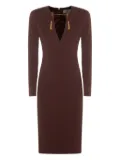 Elisabetta Franchi tassel-embellished long-sleeve dress - Red