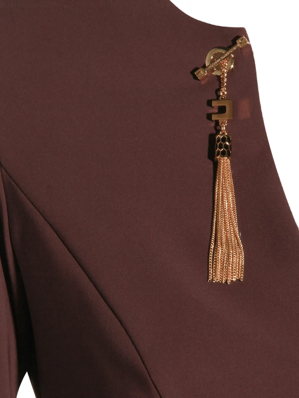 Elisabetta Franchi Jurk verfraaid met kwastjes en lange mouwen Rood