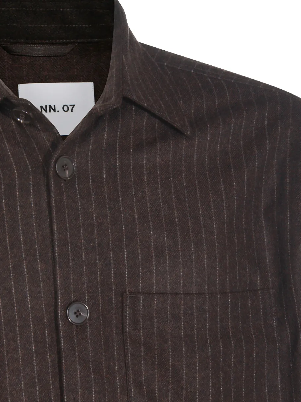 Nn07 Striped Shirt With Point Collar And Pocket In Black