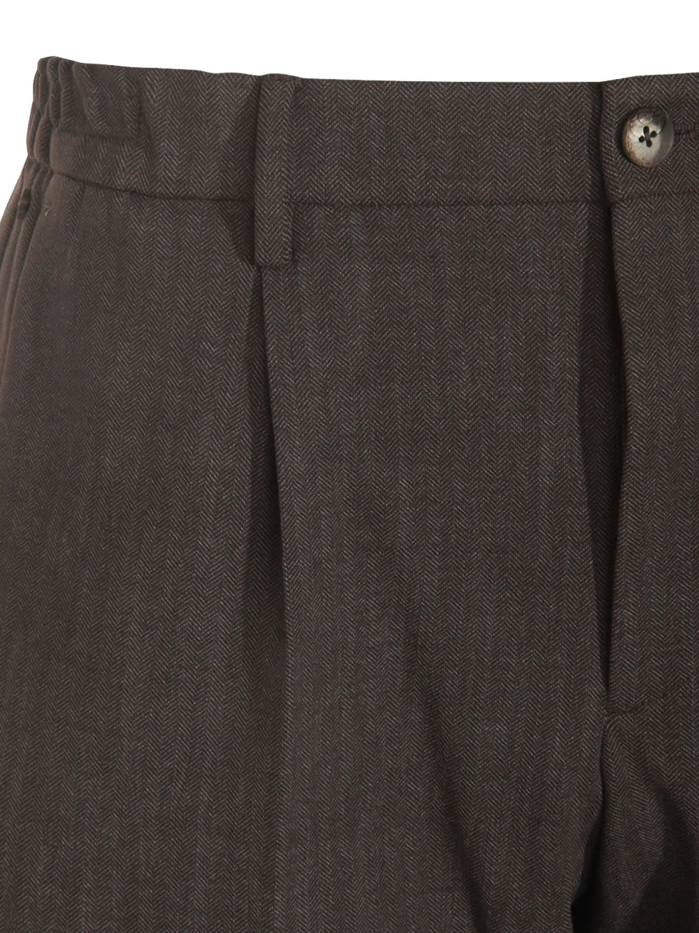 Gta Pantalone Pleat-detail Herringbone Trousers In Gray