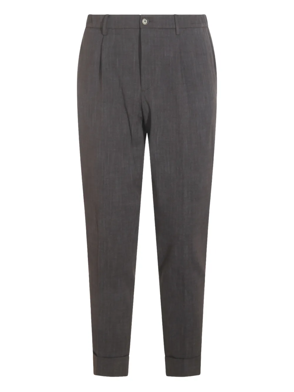 Gta Pantalone Pleat-detail Herringbone Trousers In Gray
