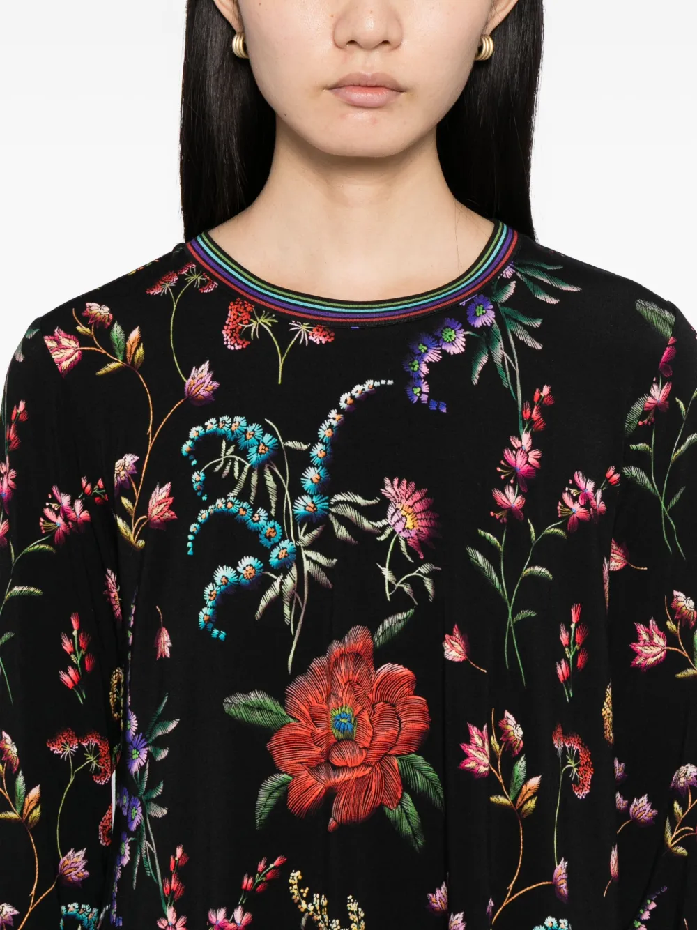 Johnny Was Janie T-shirt Zwart