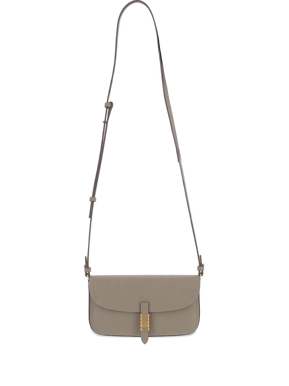 Pinko Flap-closure Leather Shoulder Bag In Neutral