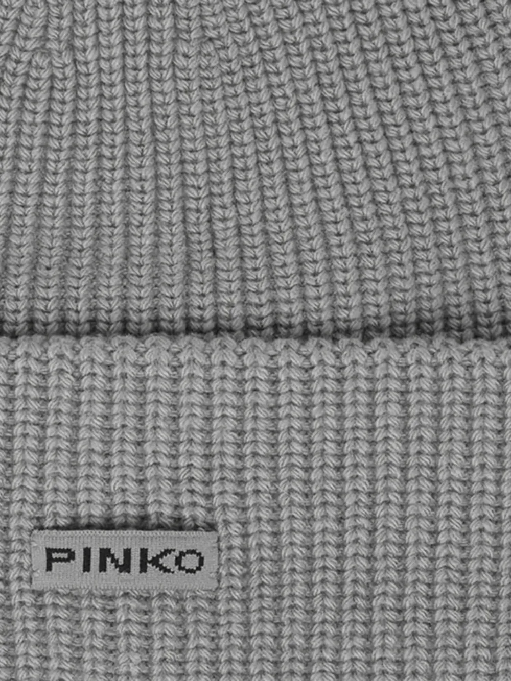 Pinko Rib-knit Beanie In Gray
