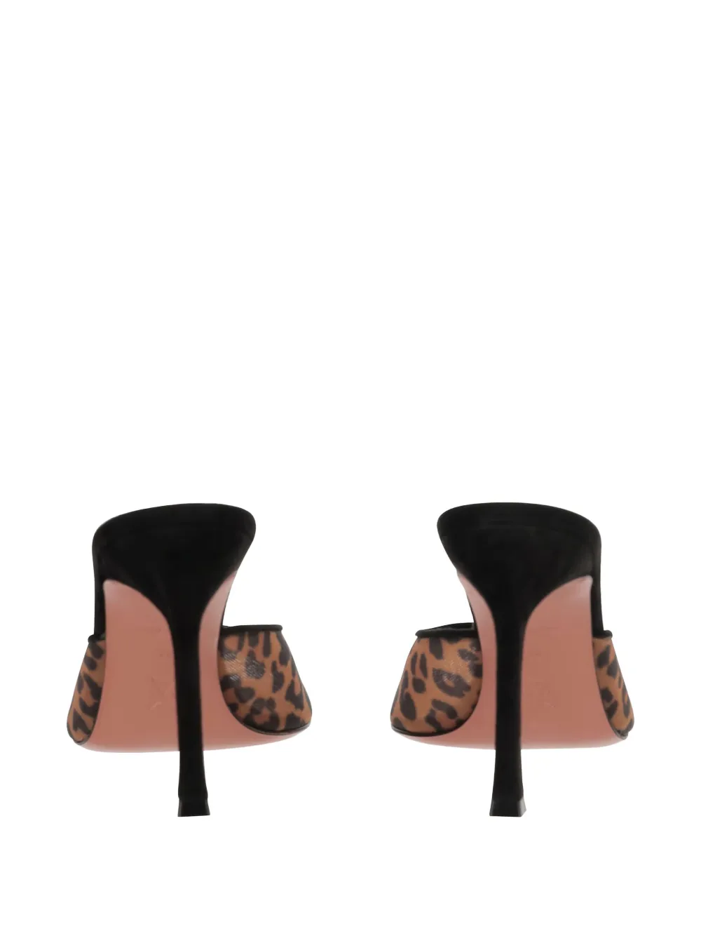 Amina Muaddi 95 mm Alexa suède pumps met luipaardprint Bruin