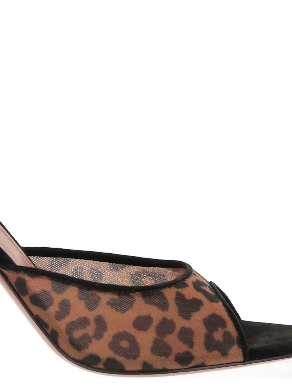 Amina Muaddi 95 mm Alexa suède pumps met luipaardprint Bruin