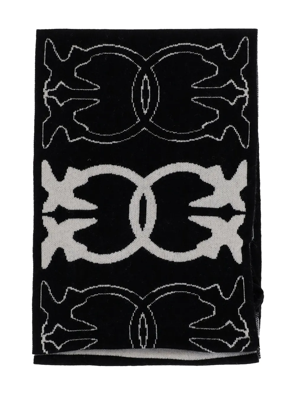 PINKO Love Birds fringed scarf | Black | Image 1