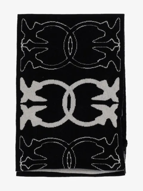 PINKO Love Birds fringed scarf