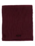 PINKO ribbed logo-patch scarf - Red