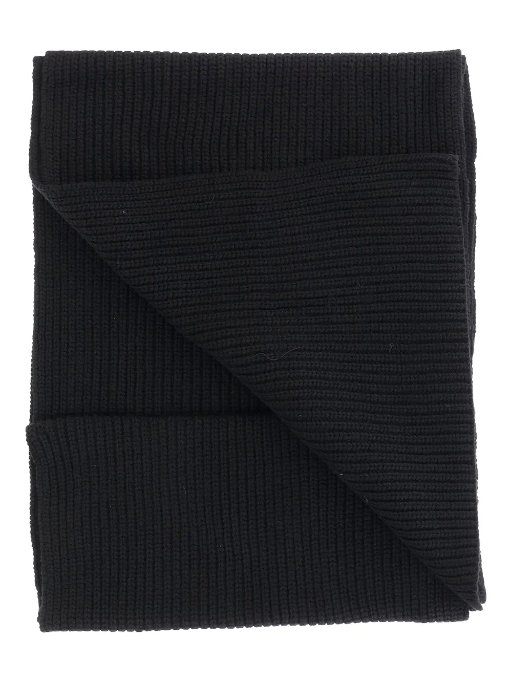 PINKO ribbed logo-patch scarf - Zwart