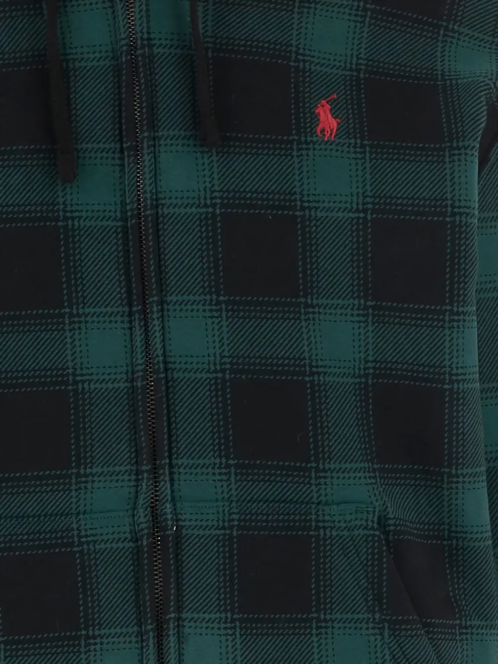 Polo Ralph Lauren Geruite hoodie met rits Groen