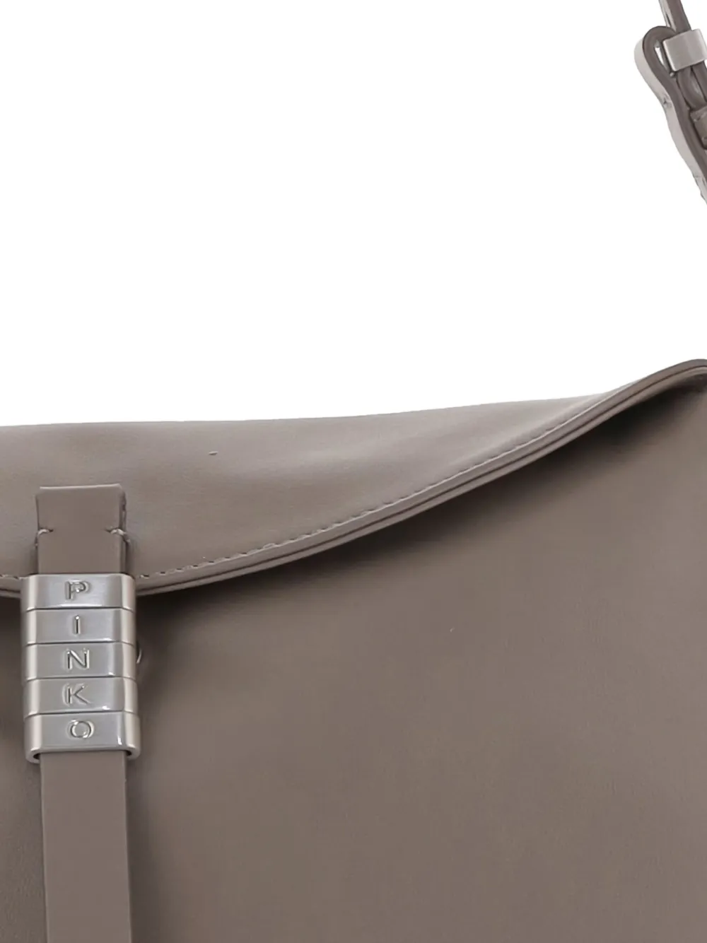 PINKO Leren schoudertas met omslag Grijs