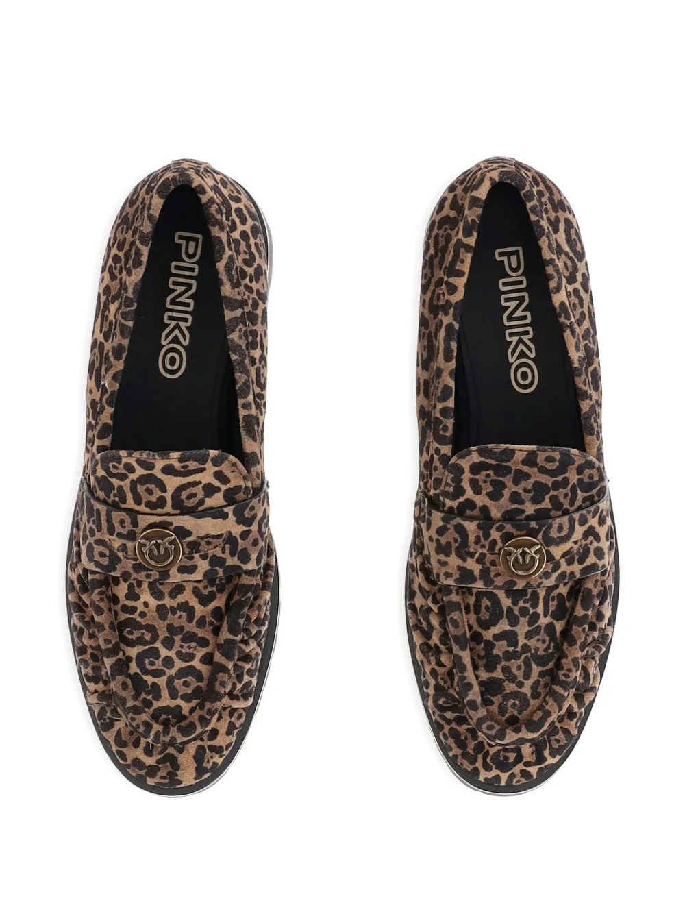 PINKO leopard-print loafers Brown