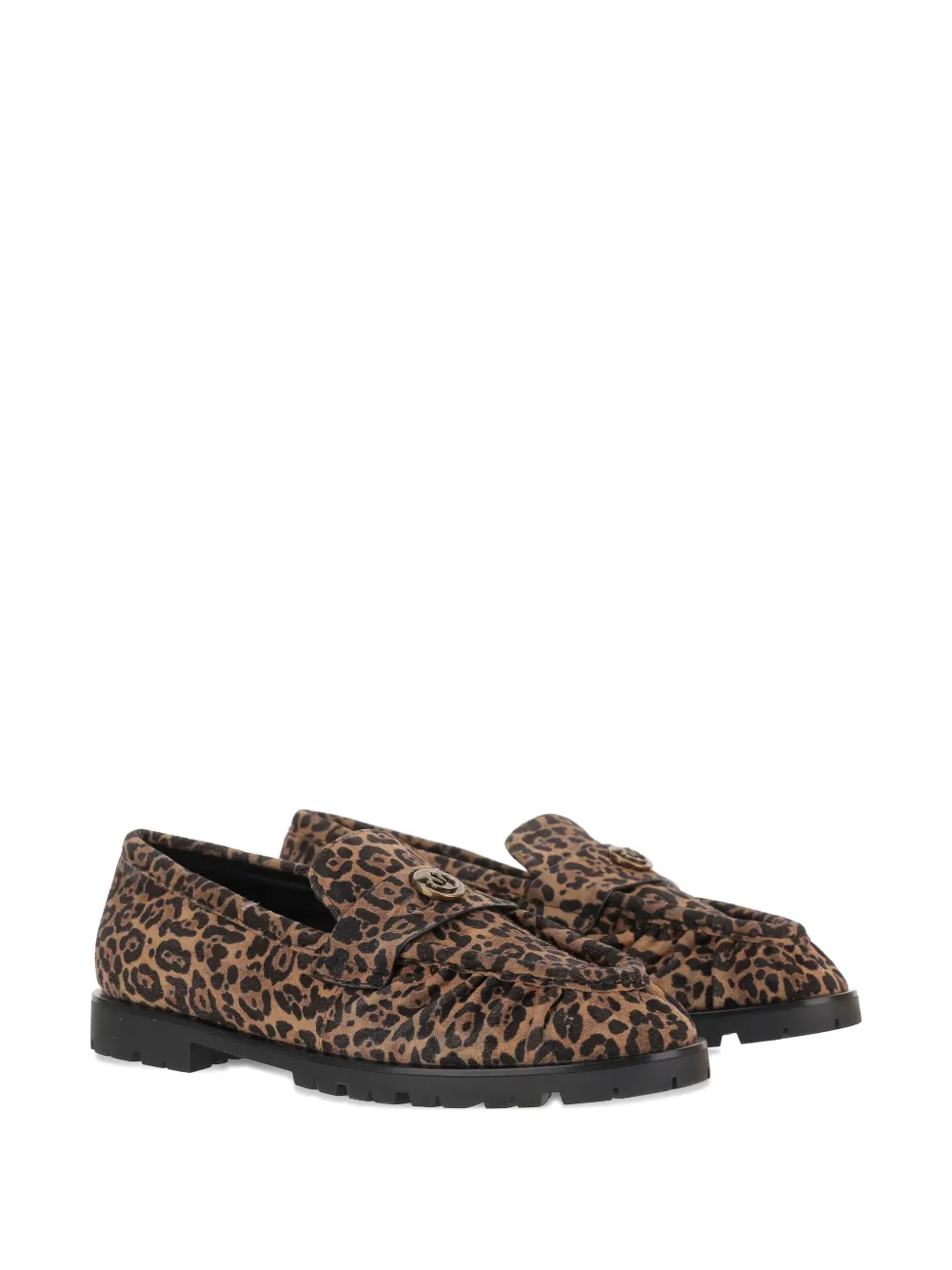 PINKO leopard-print loafers Brown