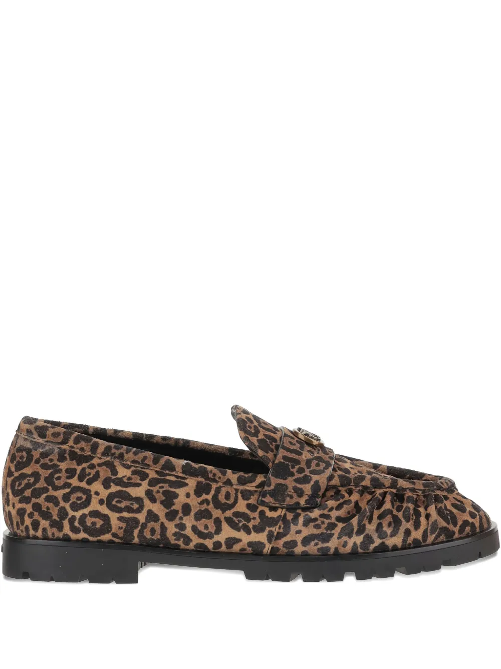 PINKO leopard-print loafers Brown