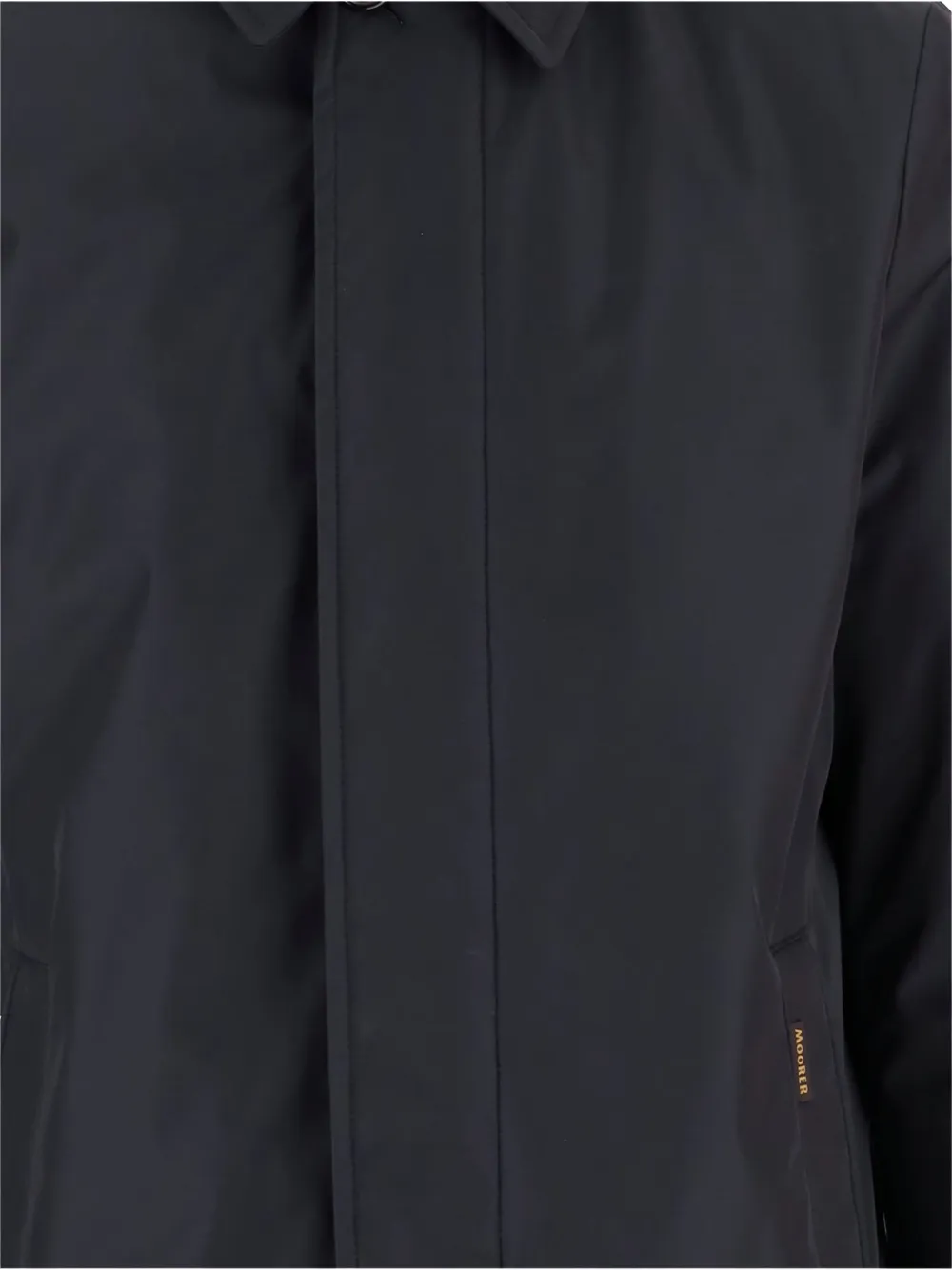 Moorer Single-breasted Short Coat In Blue