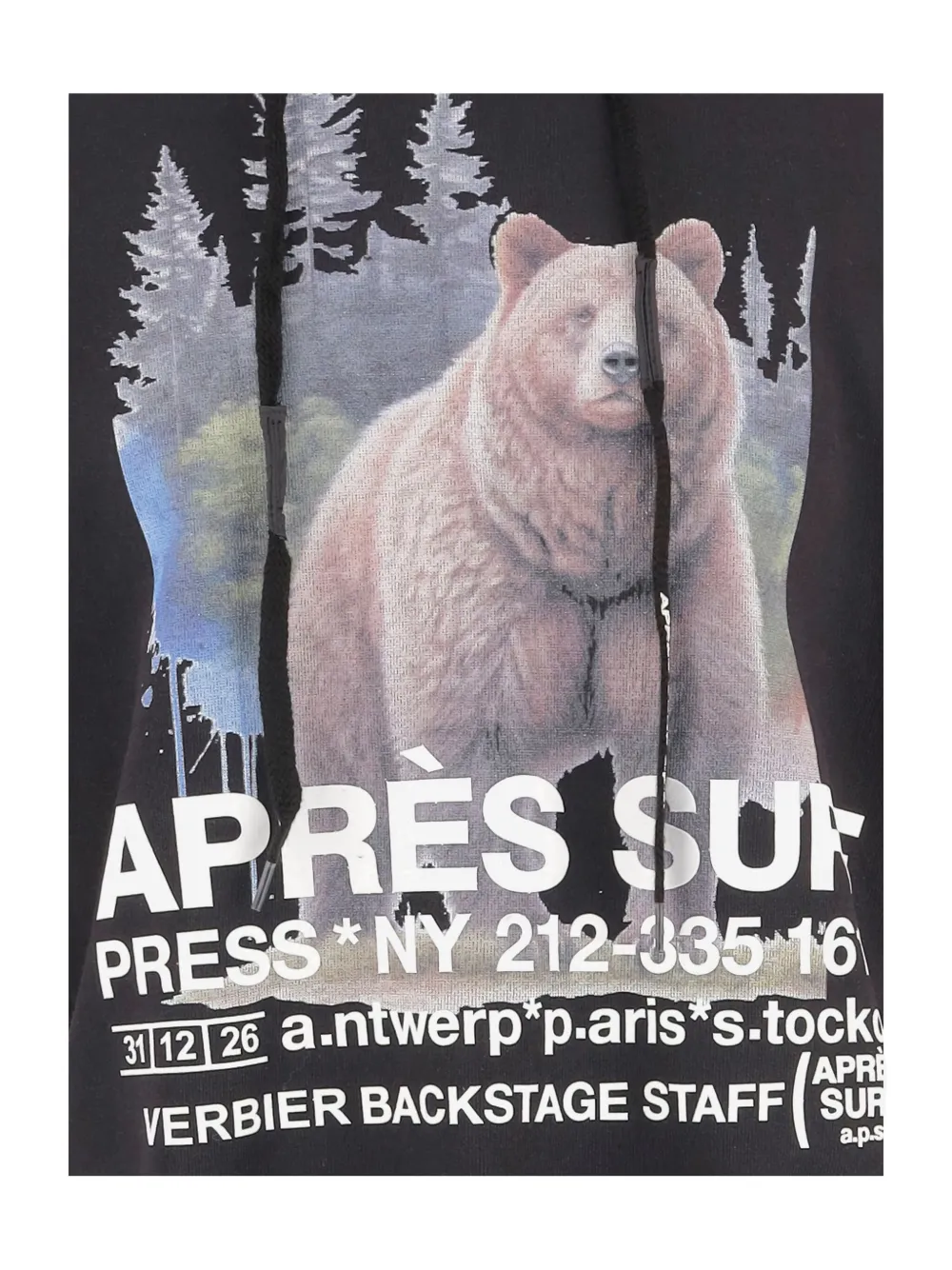 Après Surf Bear-print Drawstring Hoodie In Brown