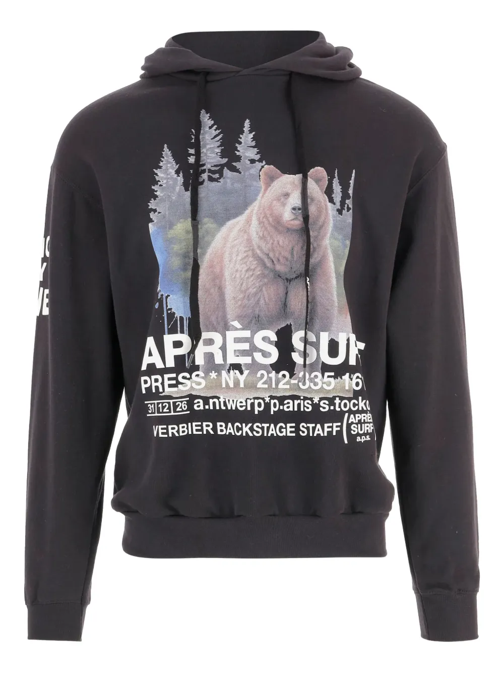 Après Surf Bear-print Drawstring Hoodie In Brown