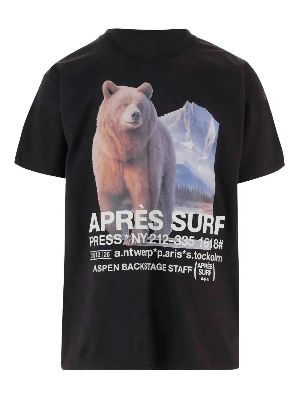 Après Surf bear-print cotton T-shirt | Black | Image 1
