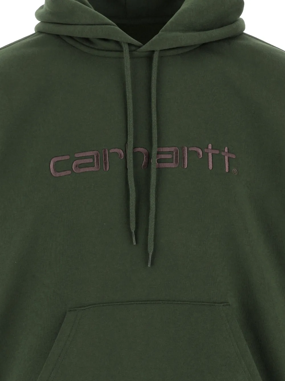 Carhartt Logo-embroidered Hoodie In Green