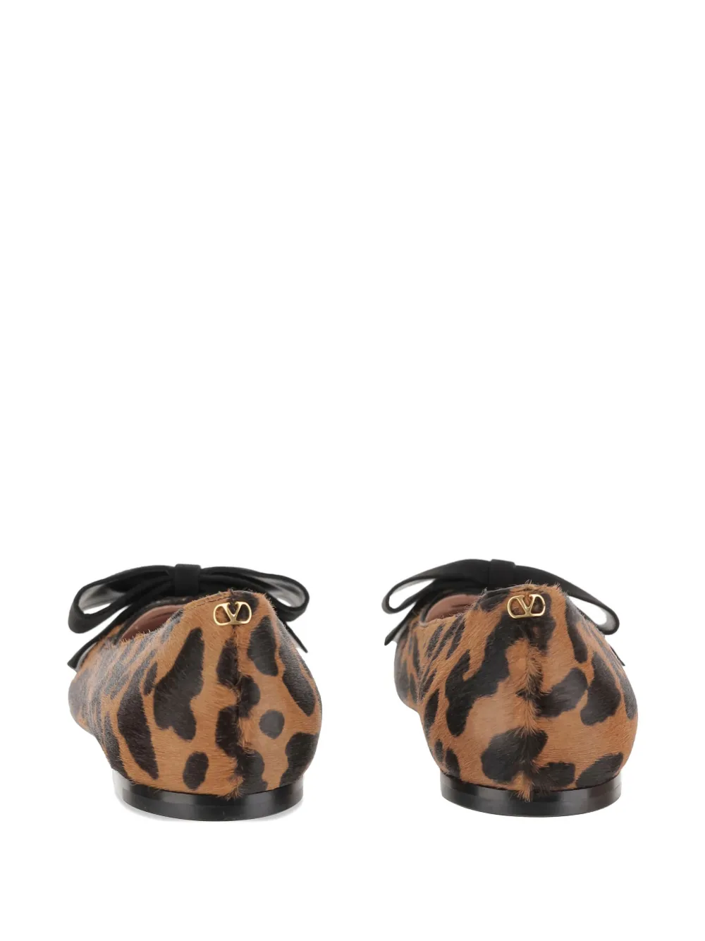 Valentino Garavani Bowow Ballerina In Pony-effect Calfskin Woman Animal Print 41 In Brown