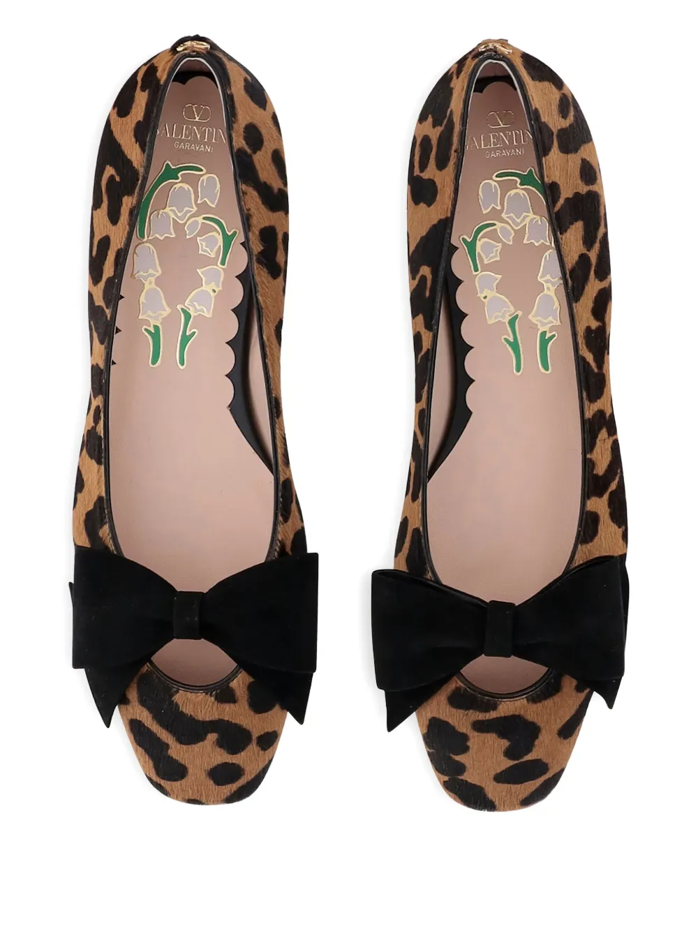 Valentino Garavani Bowow Ballerina In Pony-effect Calfskin Woman Animal Print 41 In Brown