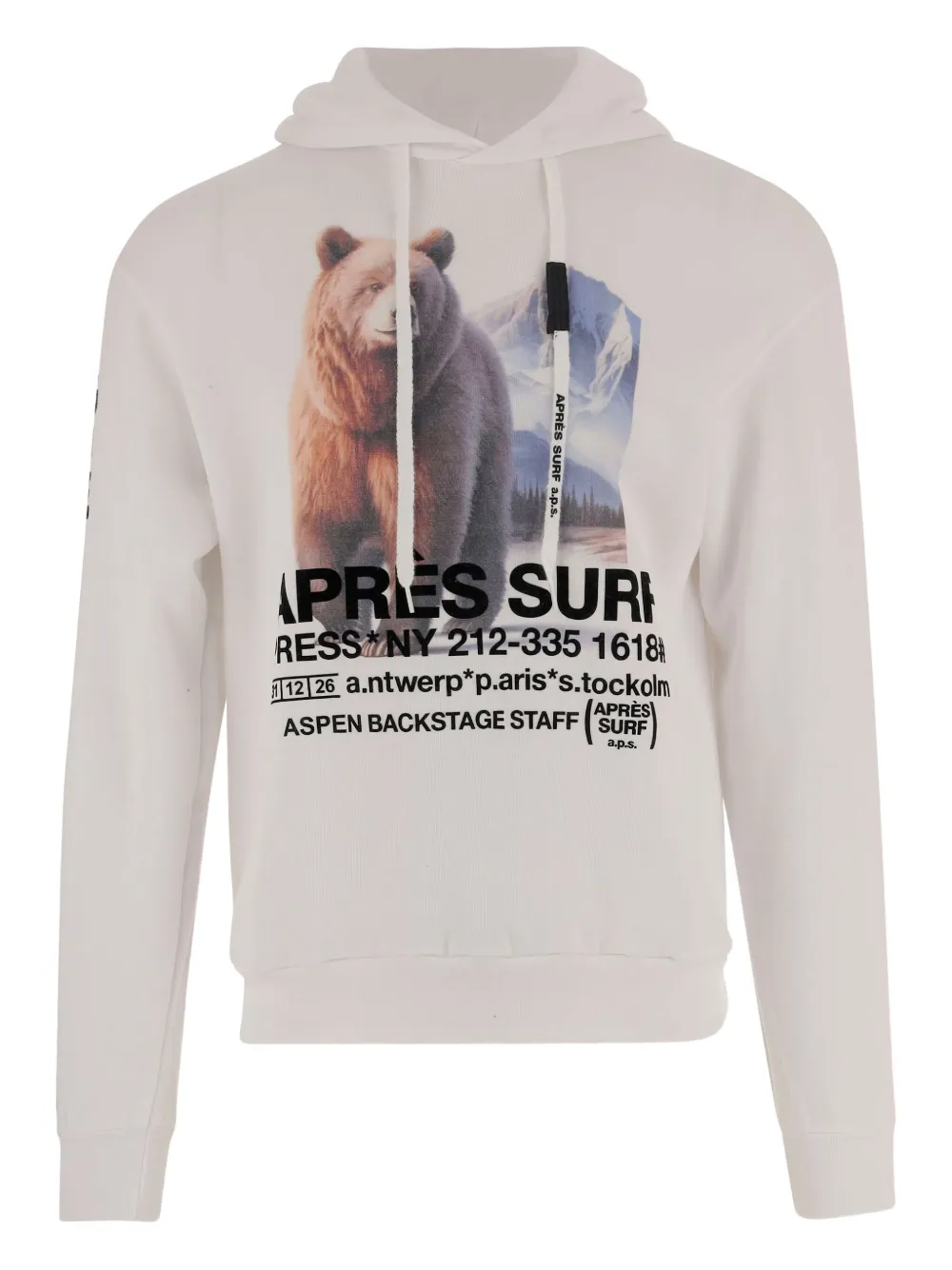 Après Surf Bear-print Drawstring Hoodie In White