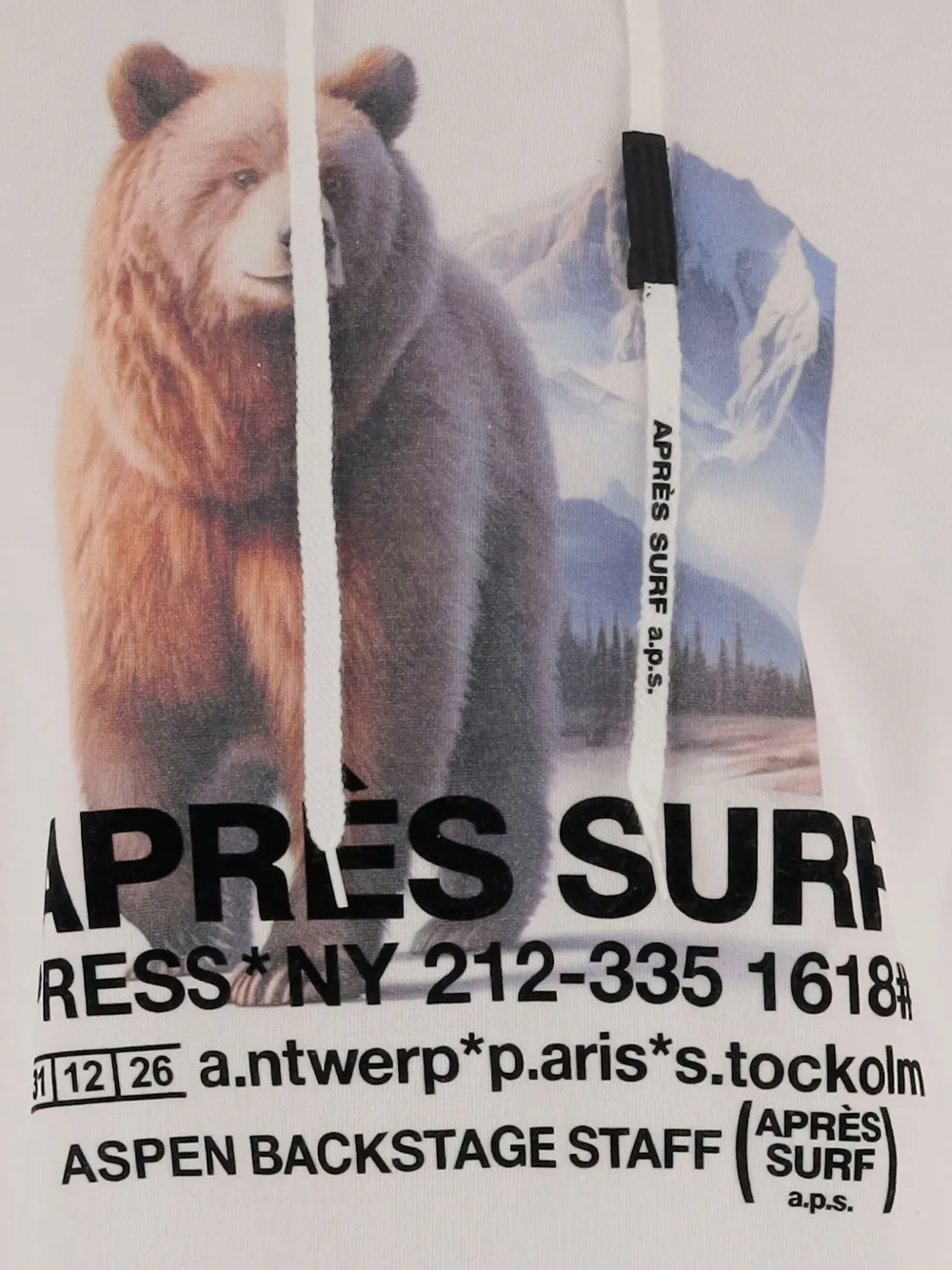 Après Surf Bear-print Drawstring Hoodie In White