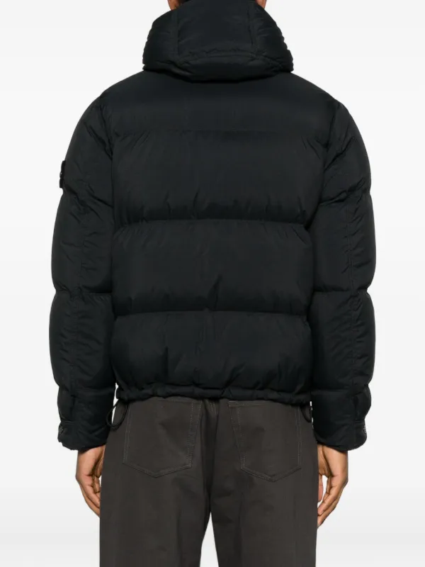 Stone Island フーデッド キルティングジャケット | ブラック