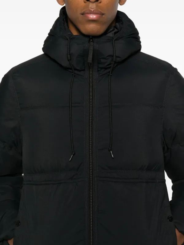 Stone Island フーデッド キルティングジャケット | ブラック