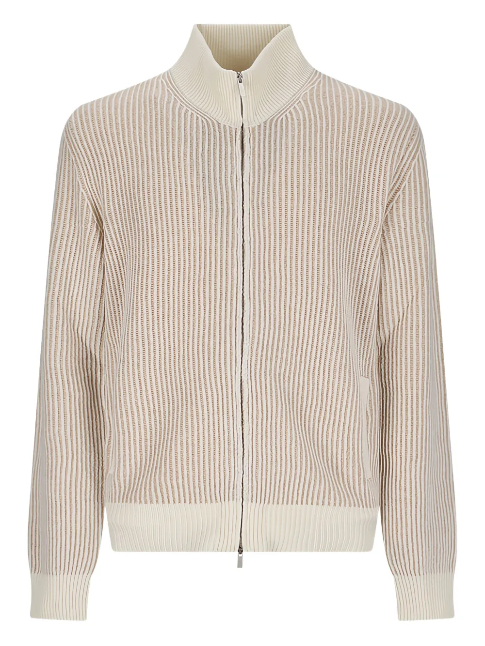 Lardini striped zip-up cardigan | Neutrals | Image 1