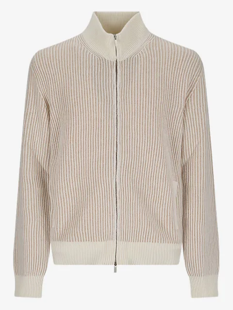 Lardini cardigan zippé à rayures