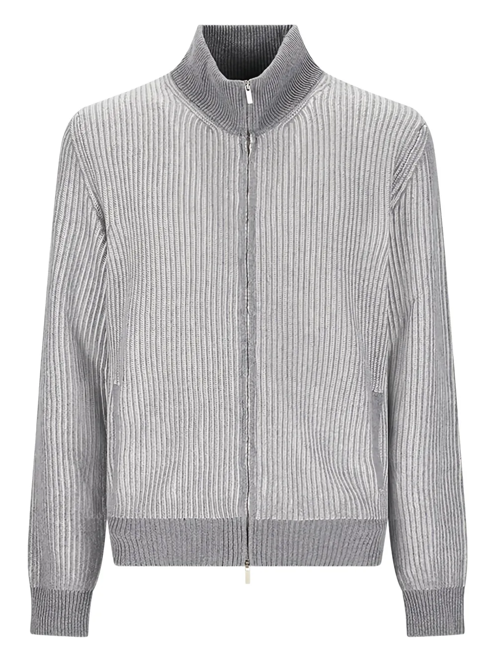 Lardini cárdigan de canalé con cierre | gris | Image 1