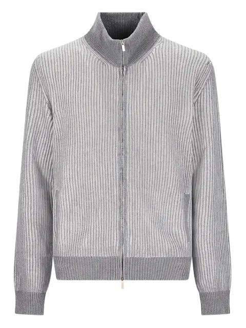 Lardini ribbed zip cardigan