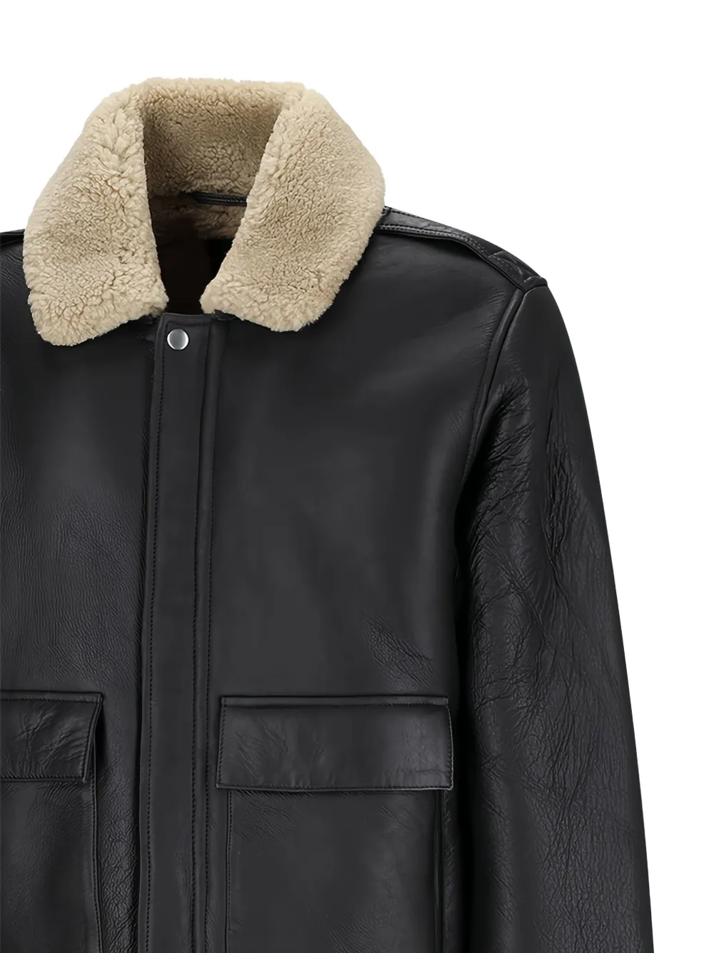 Calvin Klein Relaxed Fit Jacket Shearling Collar In Black