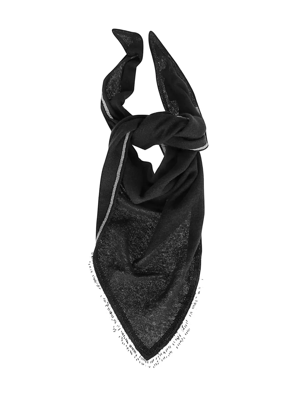 Faliero Sarti pearl fringed scarf - Zwart