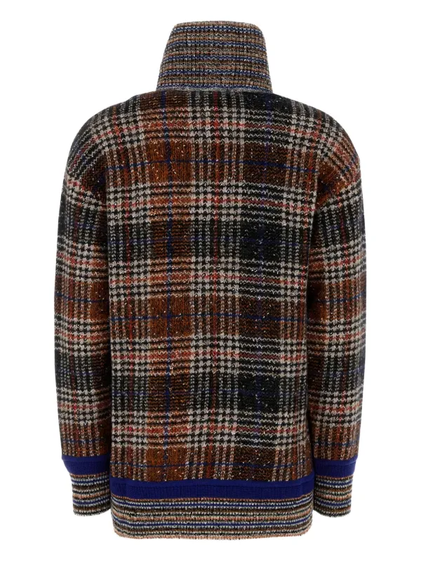 Missoni Plaid high-neck Sweater Brown FARFETCH