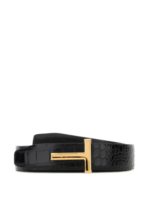 TOM FORD cinturón con efecto de piel de cocodrilo