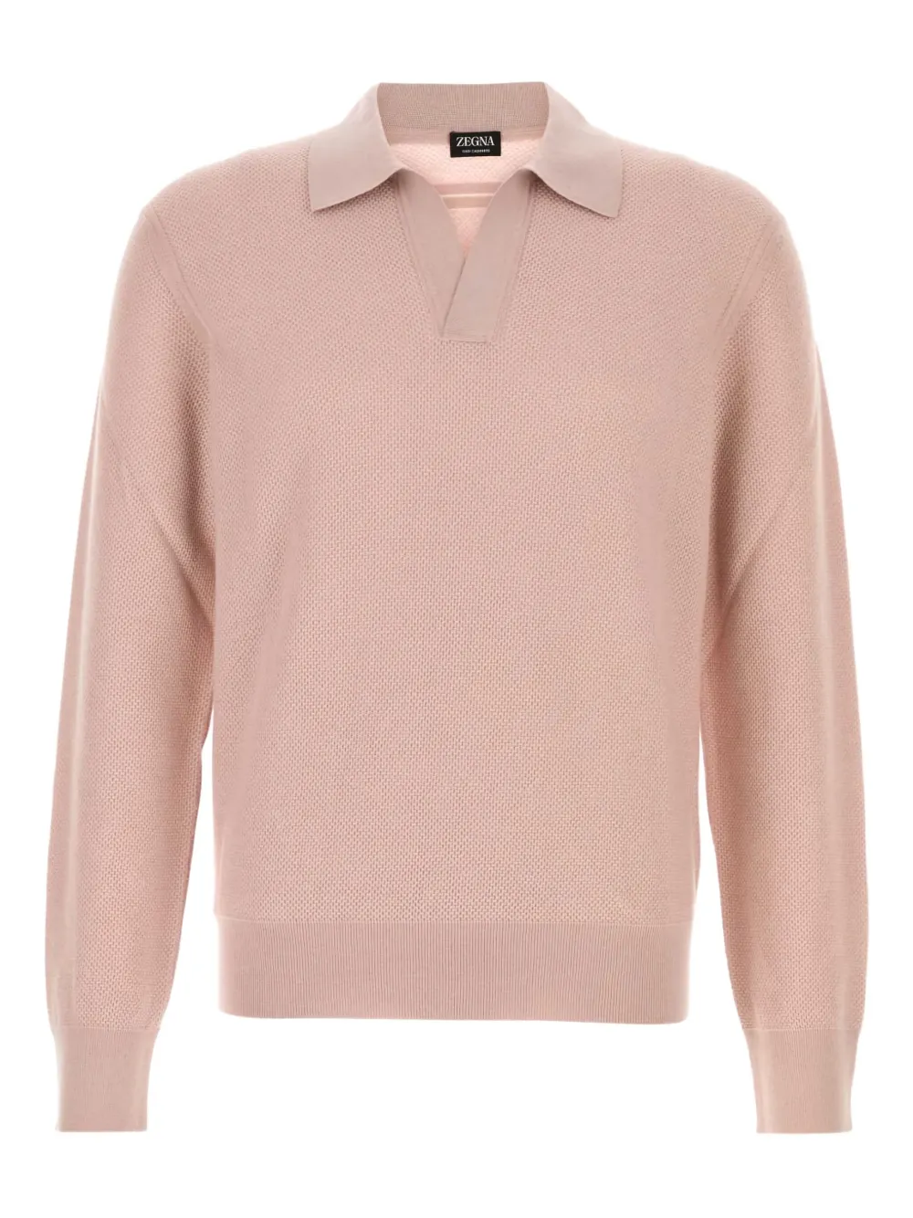 Zegna polo-collar cashmere sweater - ピンク Zegna polo-collar cashmere sweater - ピンク