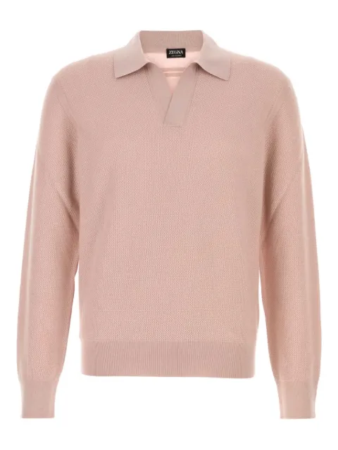 Zegna polo-collar cashmere sweater