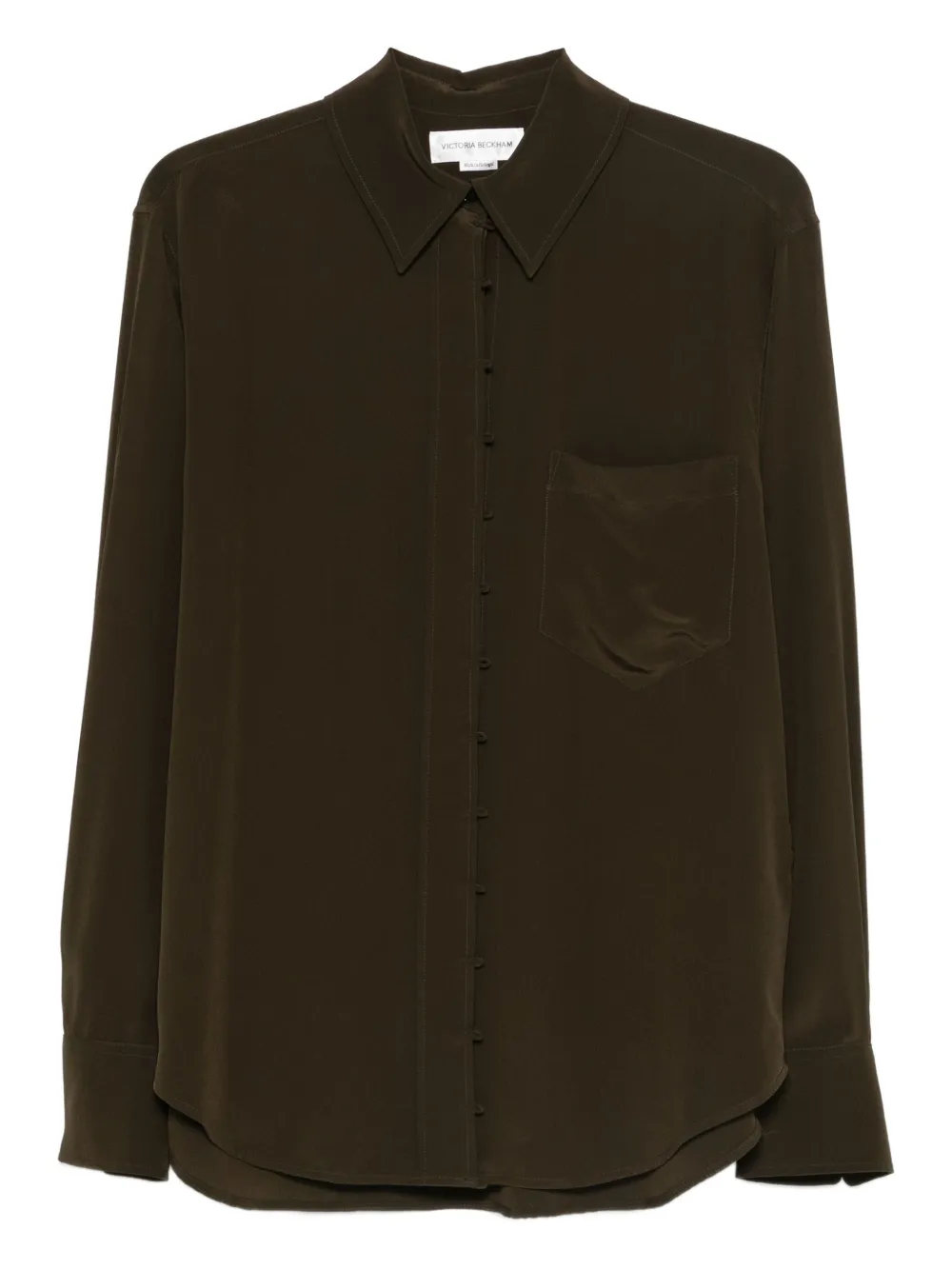 Victoria Beckham chest-pocket button-up shirt - Verde