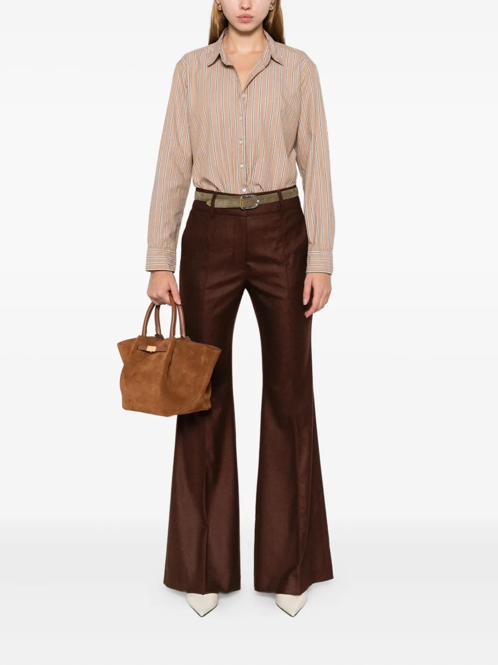 Xirena Gestreept blouse - Beige