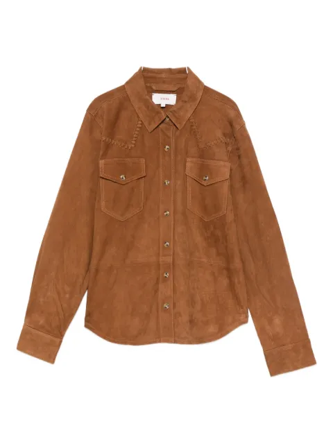 Xirena embroidered suede shirt