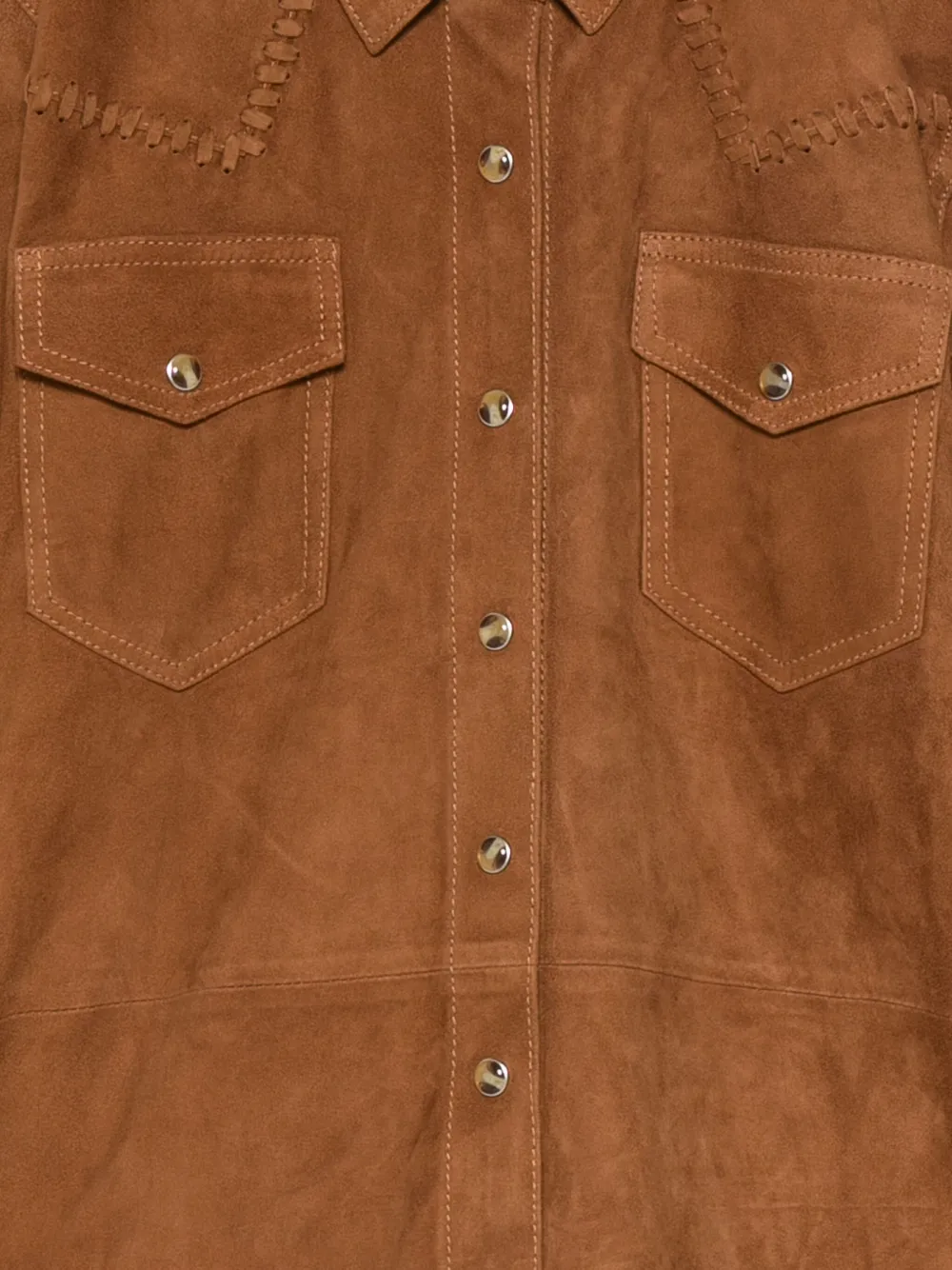 Xirena Embroidered Suede Shirt In Brown